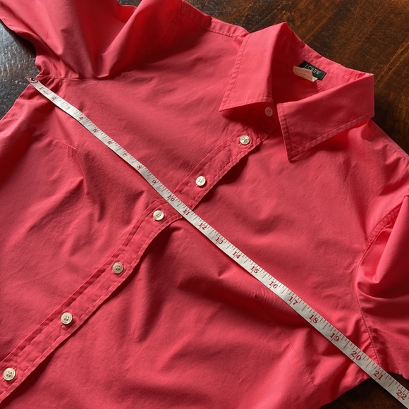 J Crew Haberdashery Stretch Cotton Shirt Vibrant Coral Size Large EUC - Picture 10 of 12